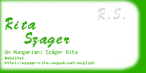 rita szager business card