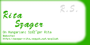 rita szager business card